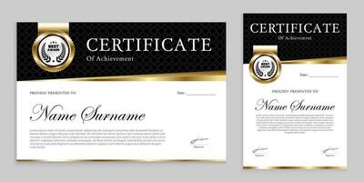 Award, assessment, achievement certificate template. for multipurpose event use. vector