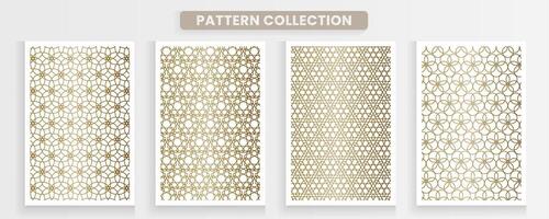 Collection of arabic geometric patterns. Luxurious gold color vector