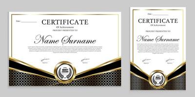 Award, assessment, achievement certificate template. for multipurpose event use. vector