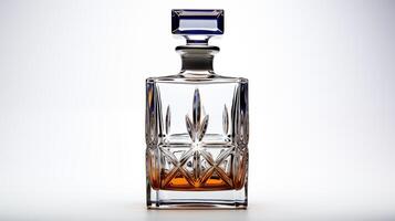 AI generated Elegant Whiskey Decanter on Reflective Surface photo