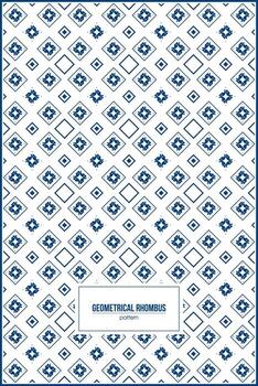 geometrical rhombus pattern with simple batik shape inside vector