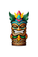 ai generado ilustración de de madera tiki estatua aislado en transparente antecedentes png