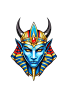 AI generated Illustration of a pharaoh's head with a crown on a transparent background png