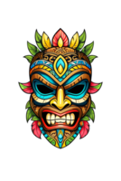 ai généré image de une tiki l'idole visage sur une transparent Contexte png