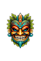 ai gerado imagem do uma tiki ídolo face em uma transparente fundo png