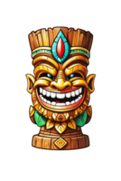 ai gerado ilustração do de madeira tiki estátua isolado em transparente fundo png