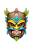 ai généré image de une tiki l'idole visage sur une transparent Contexte png