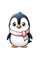 AI generated Cute cartoon penguin isolated on transparent background png