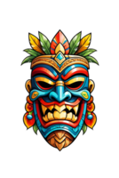 ai généré image de une tiki l'idole visage sur une transparent Contexte png