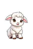 AI generated Cute sheep cartoon character isolated on transparent background png