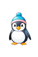 AI generated Cute cartoon penguin isolated on transparent background png