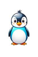 ai generato carino cartone animato pinguino isolato su trasparente sfondo png