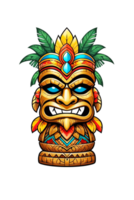 ai généré illustration de en bois tiki statue isolé sur transparent Contexte png