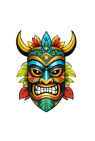 AI generated Image of a Tiki idol's face on a transparent background png