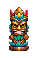 ai generado ilustración de de madera tiki estatua aislado en transparente antecedentes png