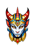 AI generated Illustration of a pharaoh's head with a crown on a transparent background png