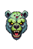 AI generated Illustration of an angry bear head on a transparent background png