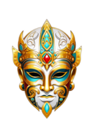 ai generiert Wikinger Maske mit Gold Ornamente png