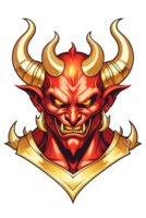 AI generated Devil human head with horns on transparent background png