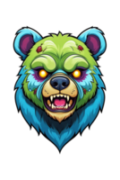 AI generated Illustration of an angry bear head on a transparent background png