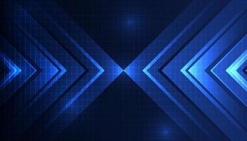 blue glowing arrow light background. Future digital growth technology vector