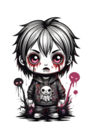 AI generated Illustration of cute cartoon character zombie girl png