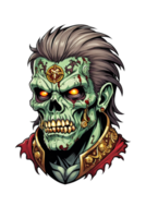 AI generated Zombie head soldier with crown isolated png