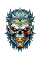 AI generated Zombie head soldier with crown isolated png