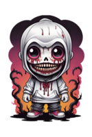 AI generated Illustration of cute cartoon character zombie girl png