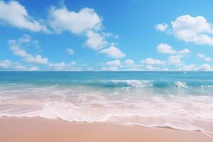 AI generated Tropical Beach Serenity, Ideal for Travel and Tourism Promotions photo