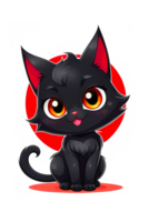 AI generated Cute devil black cat png