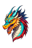 AI generated Dragon head color illustration png