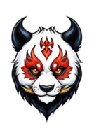 AI generated Illustration of a panda head devil illustration png