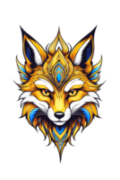 AI generated Illustration of a golden fox head png