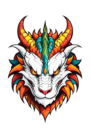 AI generated Dragon head color illustration png