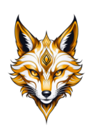 AI generated Illustration of a golden fox head png