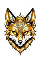 AI generated Illustration of a golden fox head png