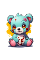 AI generated Cute cartoon teddy bear with blood png