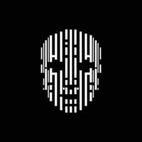 Futuristic Hacker's Digital Mask Logo vector