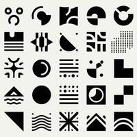 Abstract and basic shapes collection. Minimalist symbols. Black Iconography. Flat vector icon. Icons set. Primitive forms. Modernist abstract geometric shapes. Geometric elements. Brutalist design