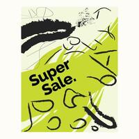 Scribbles Drawing Super Sales Vector Template