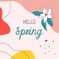 hello spring background vector