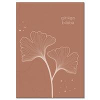 ginkgo leaf postcard vector