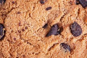 galletas con piezas de chocolate macro foto. delicioso galletas como un antecedentes. foto