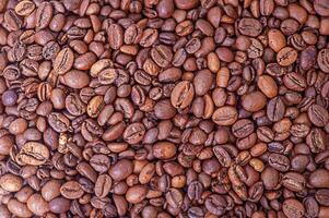 Roasted coffee beans. Coffee beans macro photo. photo
