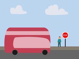 flat design and bus ride vector illustration