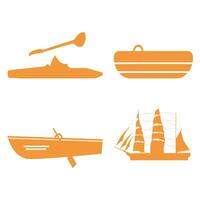 collection of boat icon images from several vector models