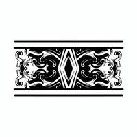 diseño de mandala polinesio tribal, ornamento geométrico del vector del patrón del estilo del tatuaje hawaiano en blanco y negro