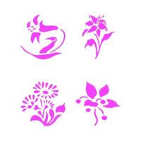 collection of flower icon images from several vector models