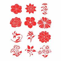 collection of flower icon images from several vector models